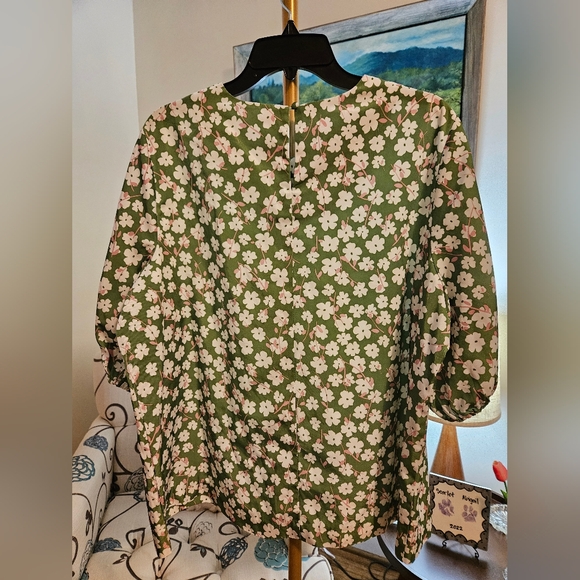 Alfani Floral Green Women's Top Sz 2X - Picture 4 of 5